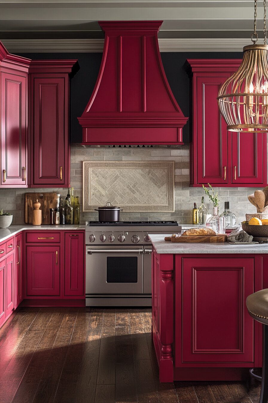 19 Red Kitchen Cabinets to Create a Bold and Beautiful Centerpiece in Your Home 12 red kitchen cabinets