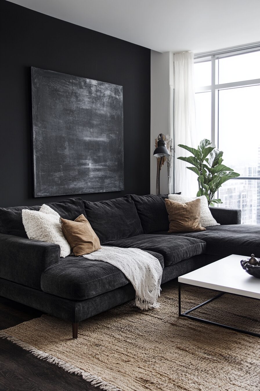 29 Dark Grey Sofa Living Room Ideas to Infuse Your Home with Modern Elegance 12 Dark grey sofa living room