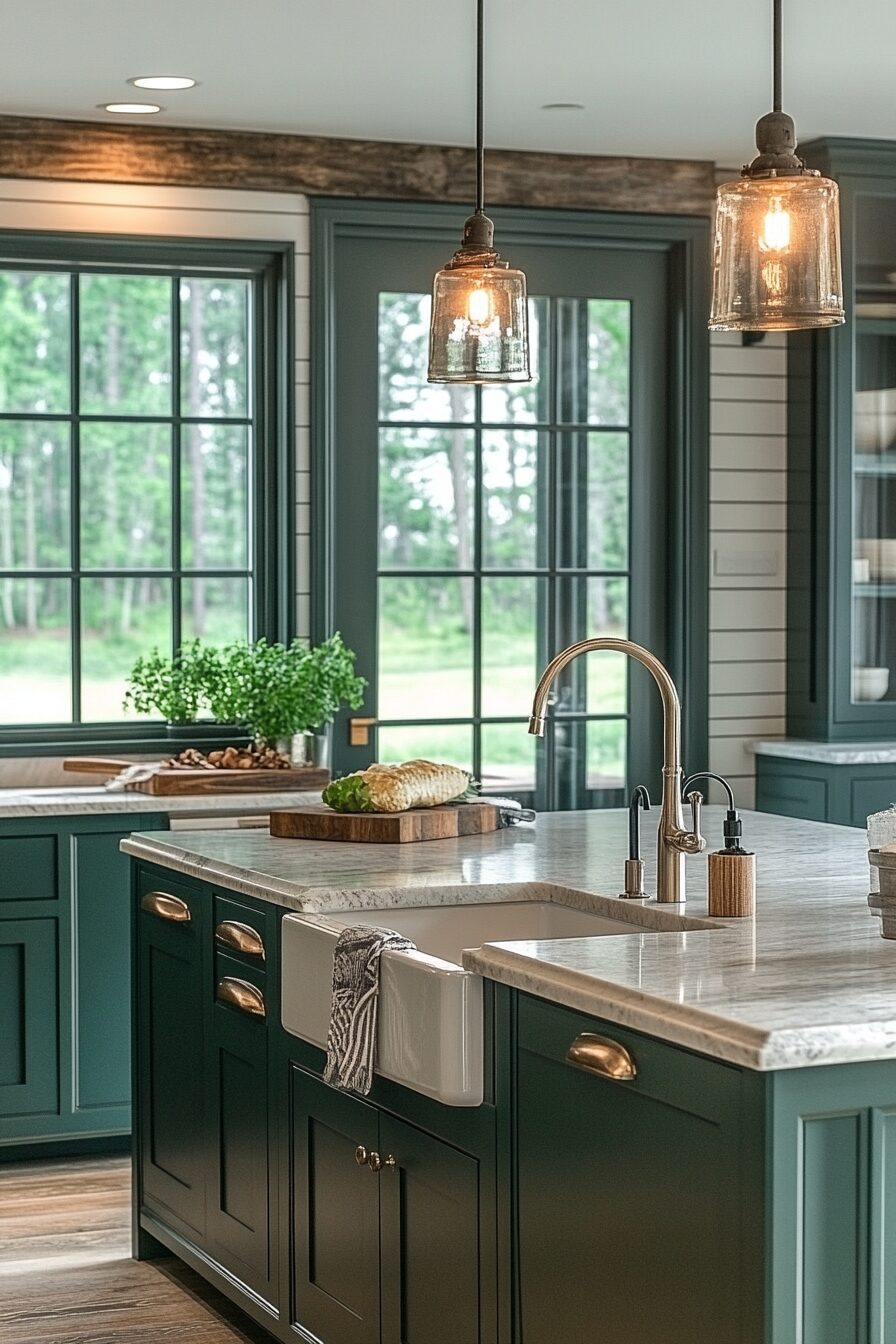 29 Dark Green Kitchen Cabinets to Bring Color and Character to Your Cooking Space 12 dark green kitchen cabinets