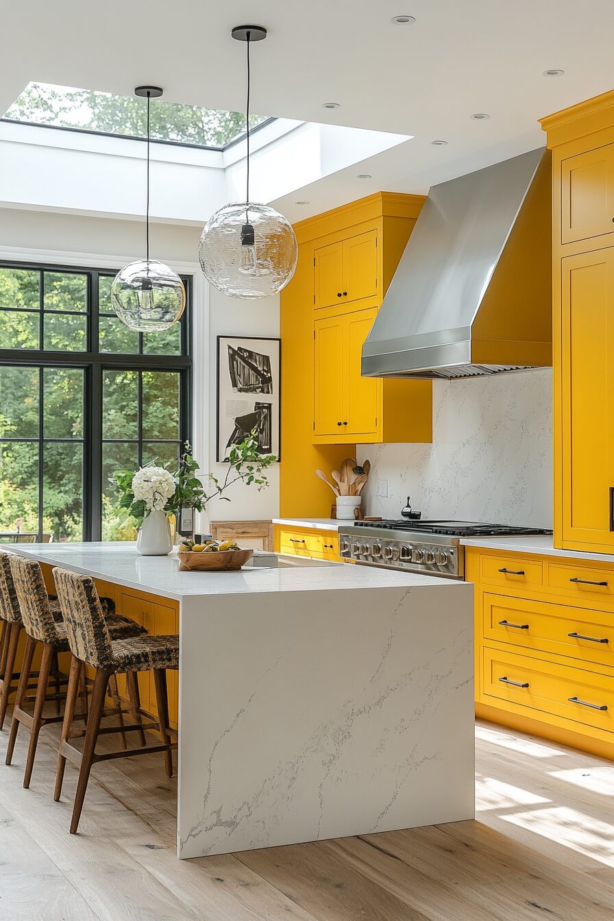 19 Yellow Kitchen Cabinets to Inspire Happiness and Freshness in Your Kitchen 12 yellow kitchen cabinets