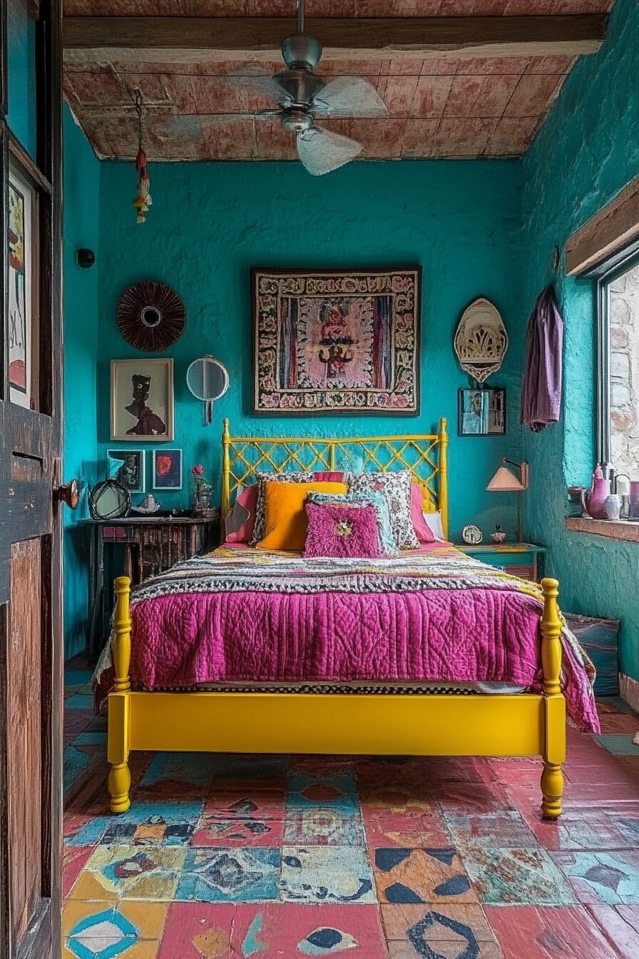 29 Small Maximalist Bedroom Ideas for a Fun and Eclectic Bedroom Makeover 14 Small Maximalist Bedroom