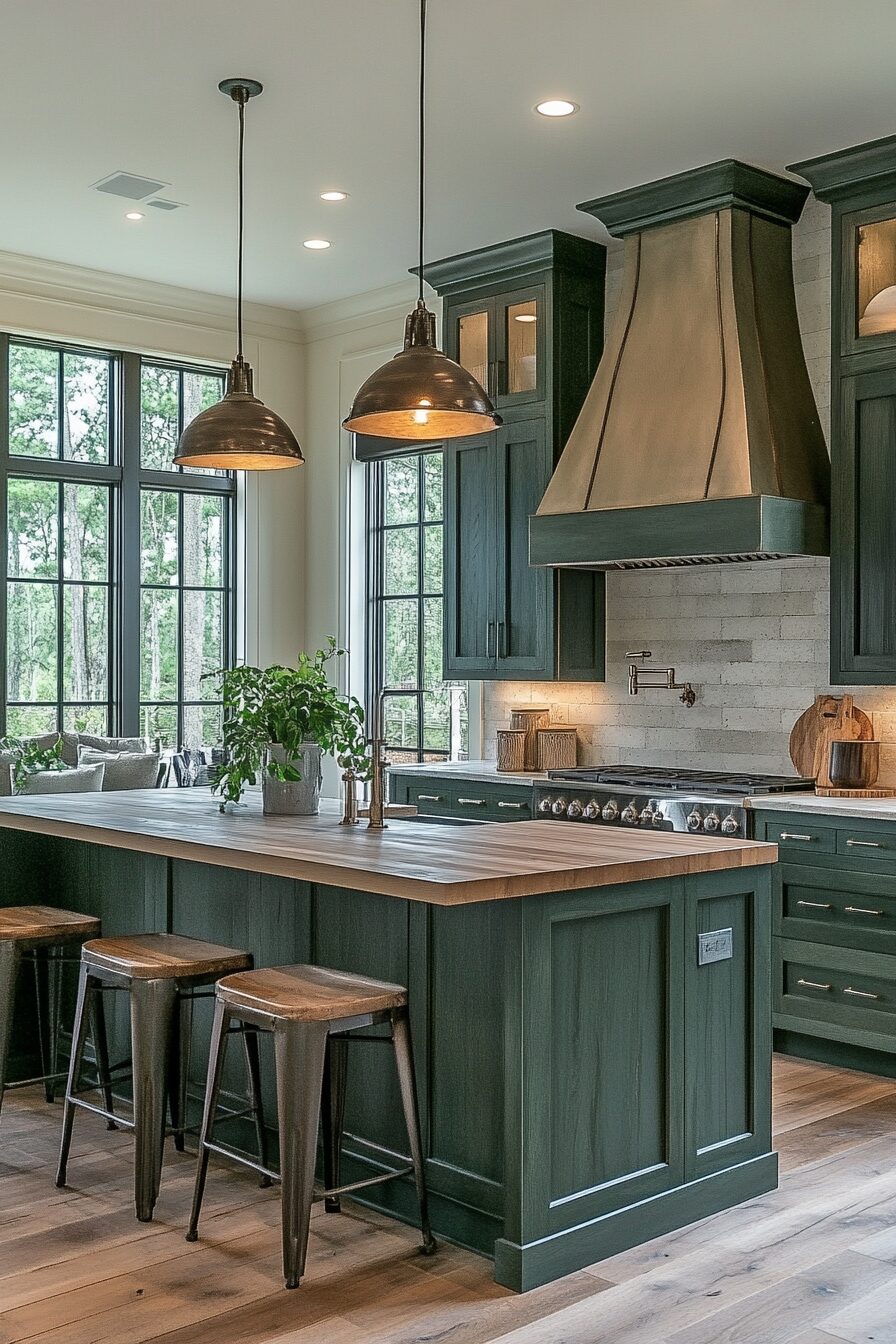 29 Dark Green Kitchen Cabinets to Bring Color and Character to Your Cooking Space 15 dark green kitchen cabinets