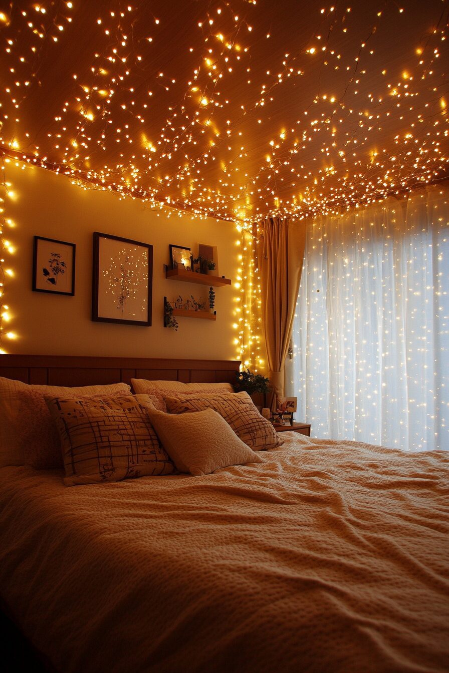 29 Boho Fairy Lights Bedroom Ideas to Create a Beautiful, Ethereal Bedroom 15 boho fairy lights bedroom ideas