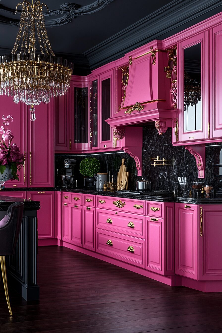 19 Pink Kitchen Cabinets for a Beautifully Unique and Cozy Kitchen Design 15 pink kitchen cabinets
