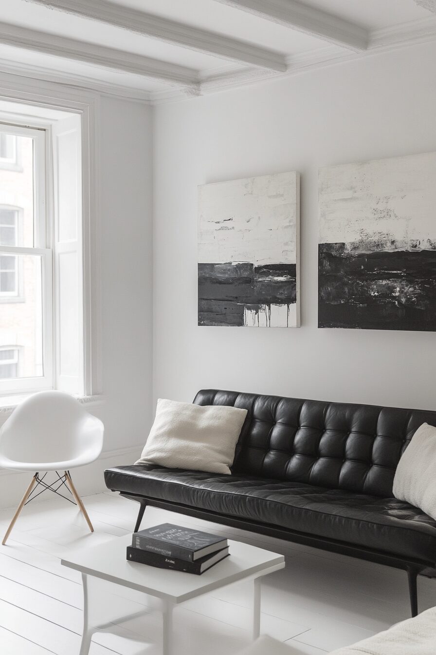 29 Black and White Living Room Ideas for Perfecting Your Living Room Aesthetic 16 Black and white living room