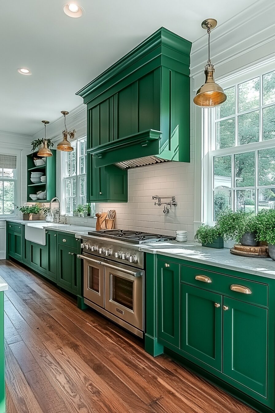 19 Emerald Green Kitchen Cabinets for a Bold and Beautiful Statement in Your Kitchen 16 Emerald Green Kitchen Cabinets
