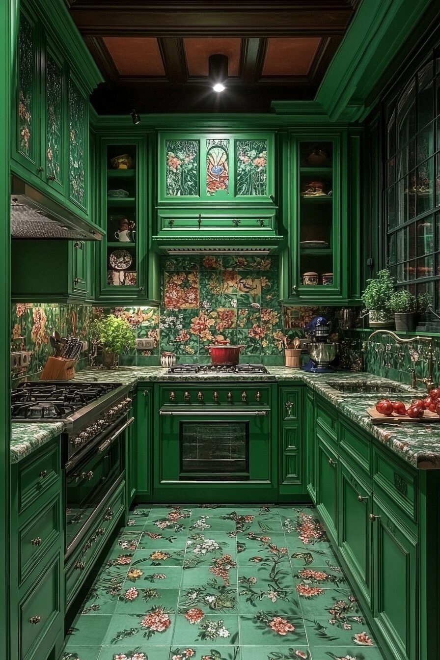 19 Emerald Green Kitchen Cabinets for a Bold and Beautiful Statement in Your Kitchen 17 Emerald Green Kitchen Cabinets