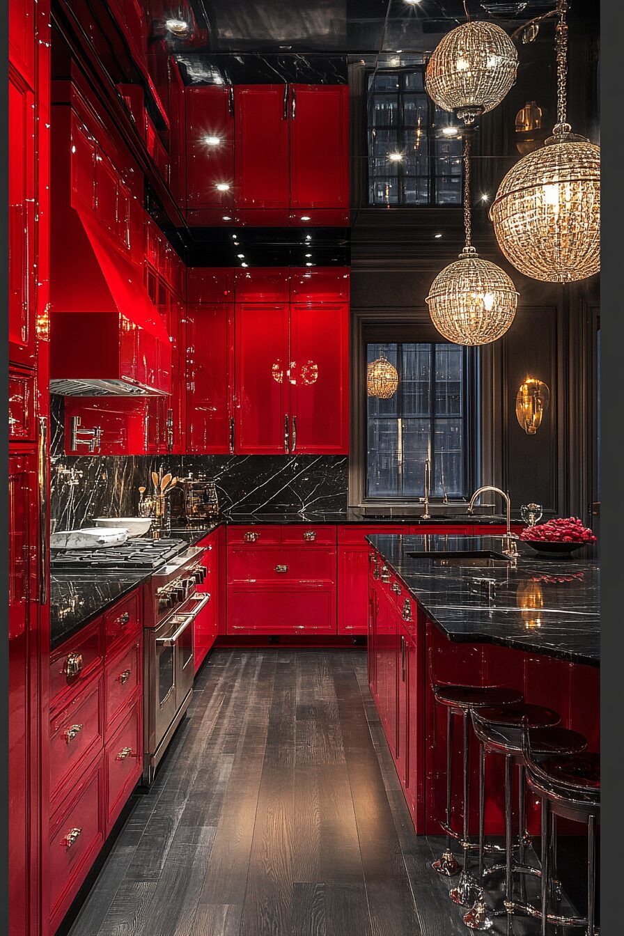 19 Red Kitchen Cabinets to Create a Bold and Beautiful Centerpiece in Your Home 17 red kitchen cabinets