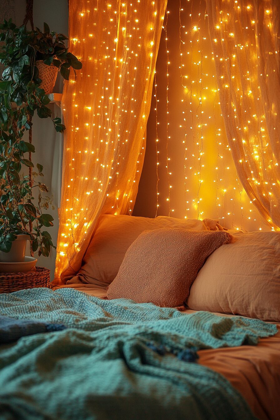 29 Boho Fairy Lights Bedroom Ideas to Create a Beautiful, Ethereal Bedroom 18 boho fairy lights bedroom ideas