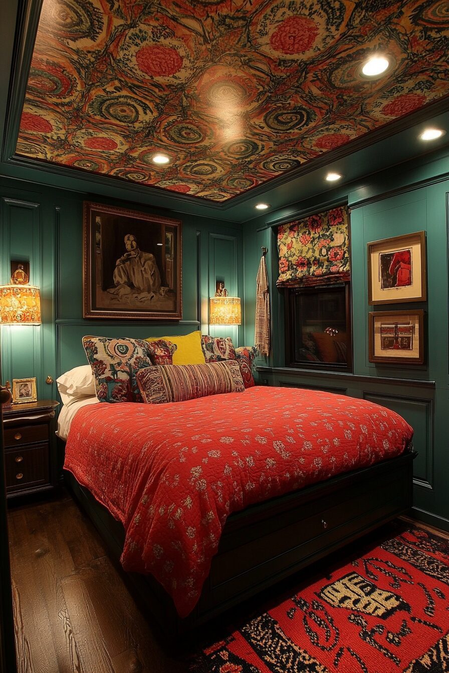 29 Small Maximalist Bedroom Ideas for a Fun and Eclectic Bedroom Makeover 18 Small Maximalist Bedroom