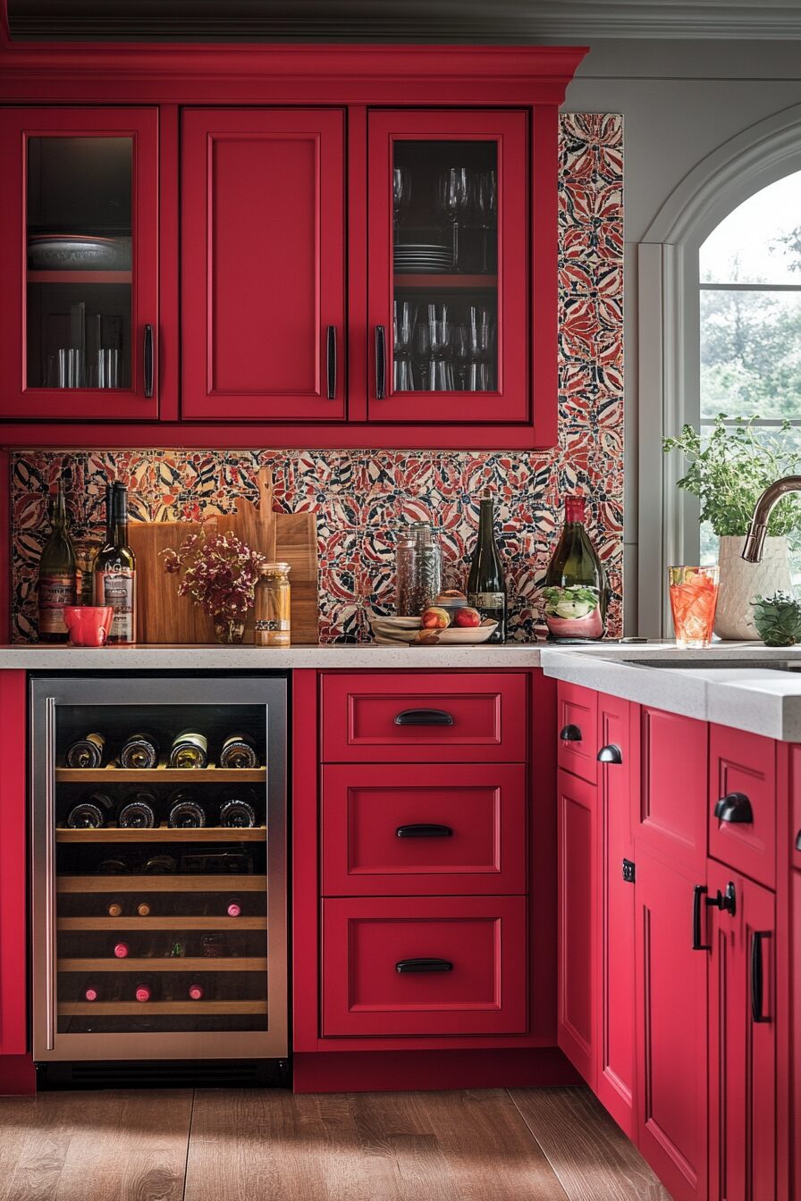 19 Red Kitchen Cabinets to Create a Bold and Beautiful Centerpiece in Your Home 18 red kitchen cabinets