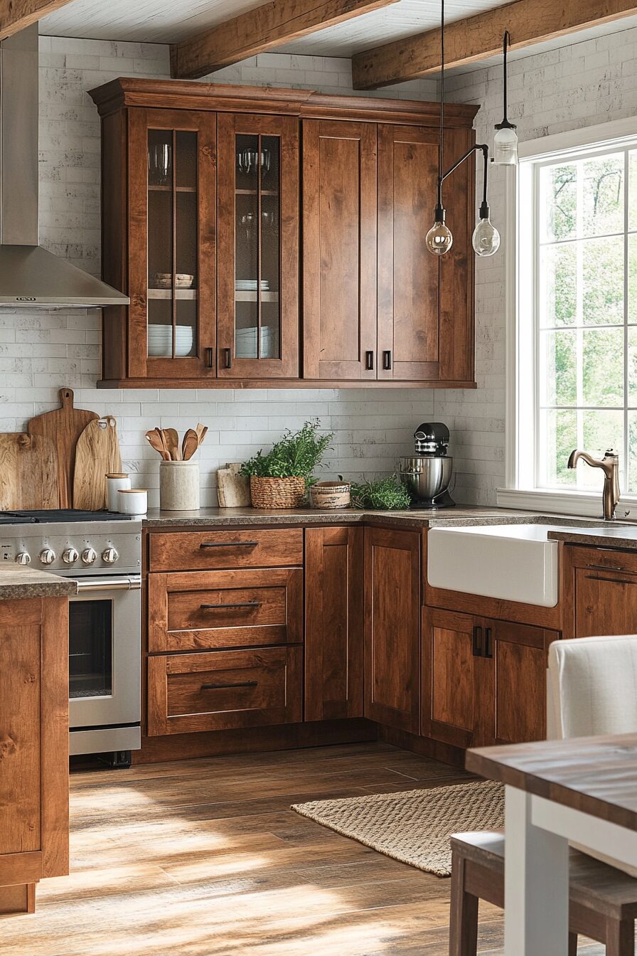 19 Brown Kitchen Cabinets for a Cozy and Timeless Kitchen Makeover 18 brown kitchen cabinets