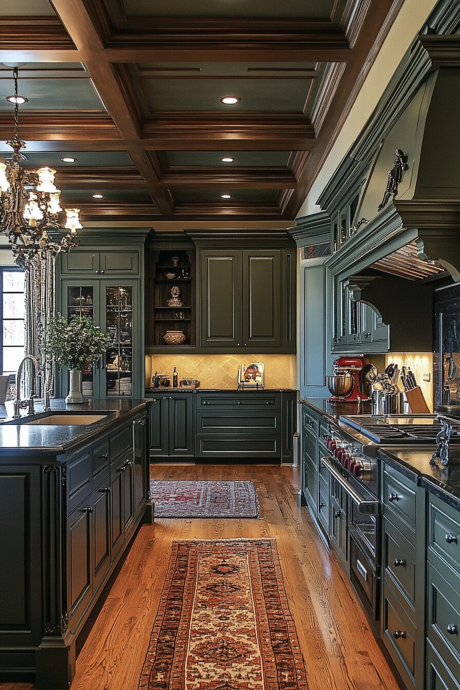 29 Dark Green Kitchen Cabinets to Bring Color and Character to Your Cooking Space 19 dark green kitchen cabinets