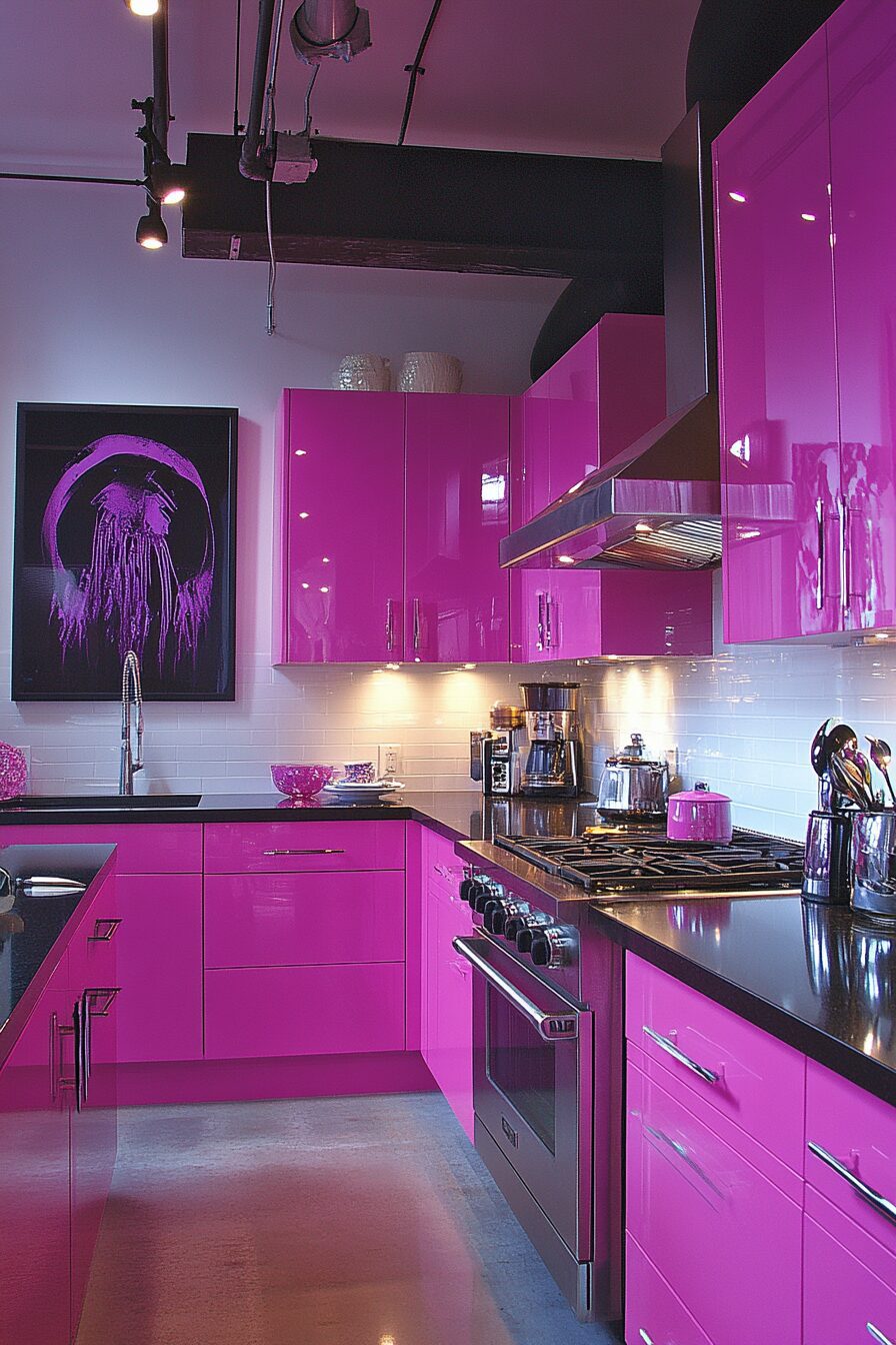 19 Pink Kitchen Cabinets for a Beautifully Unique and Cozy Kitchen Design 2 pink kitchen cabinets