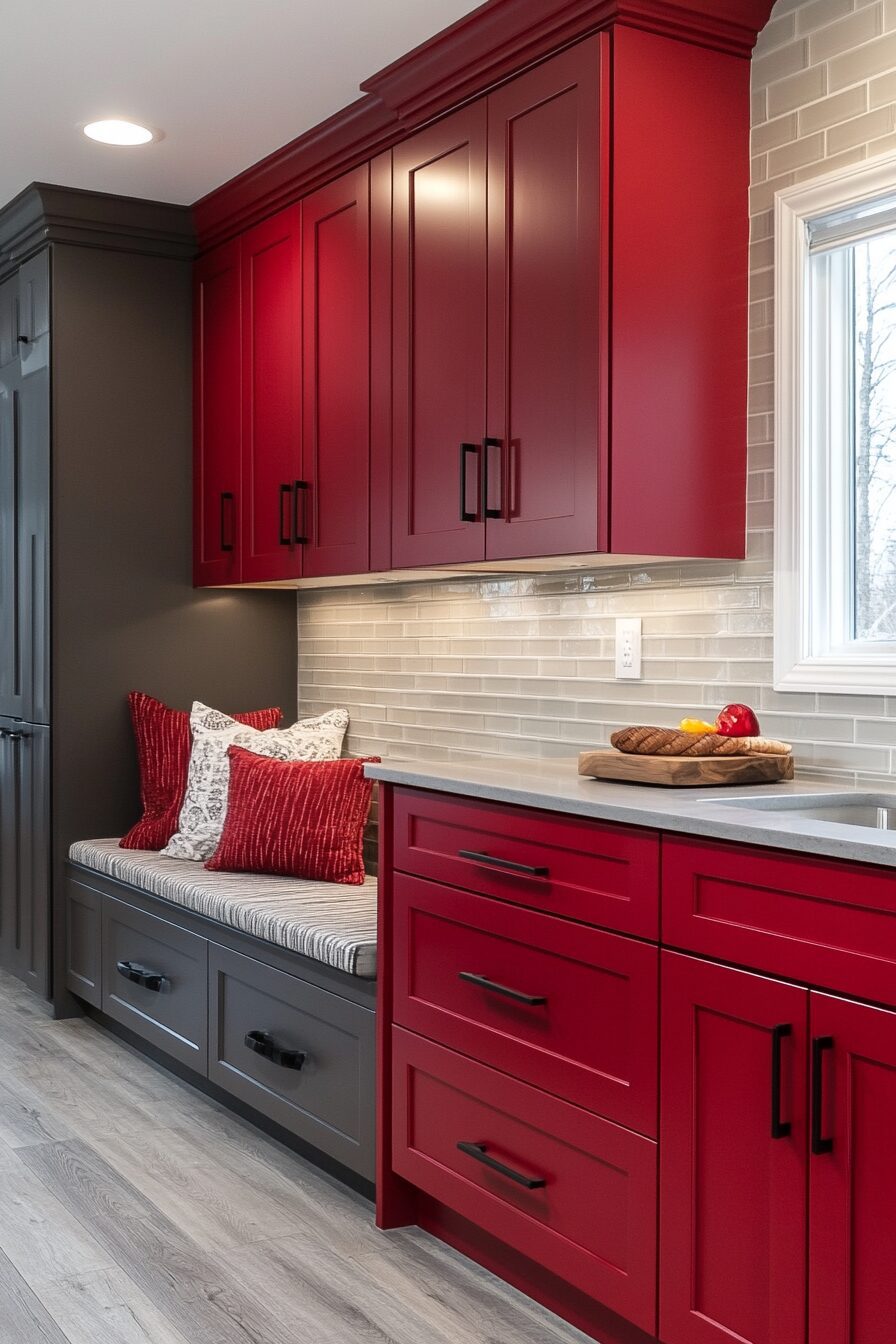 19 Red Kitchen Cabinets to Create a Bold and Beautiful Centerpiece in Your Home 2 red kitchen cabinets