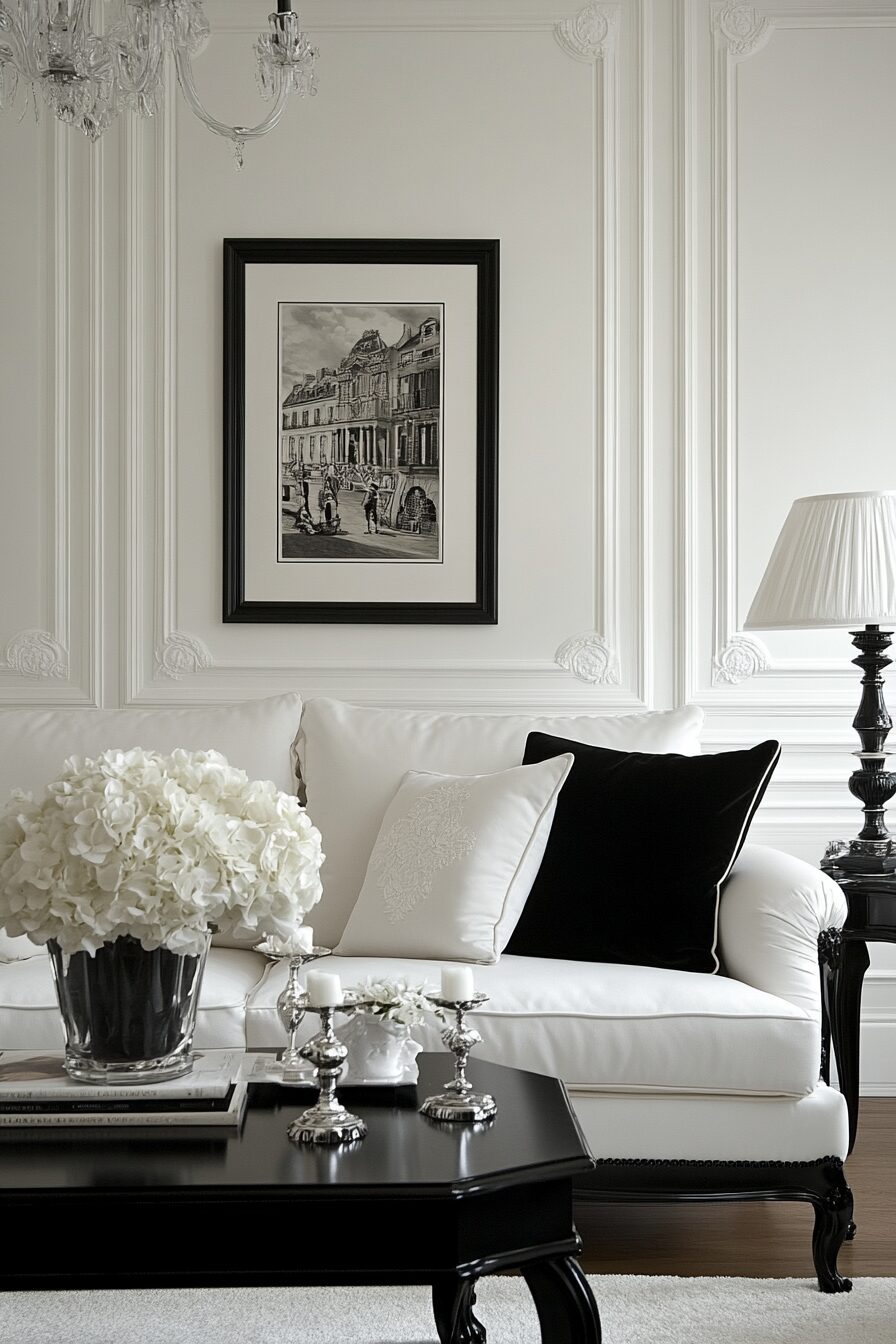 29 Black and White Living Room Ideas for Perfecting Your Living Room Aesthetic 22 Black and white living room