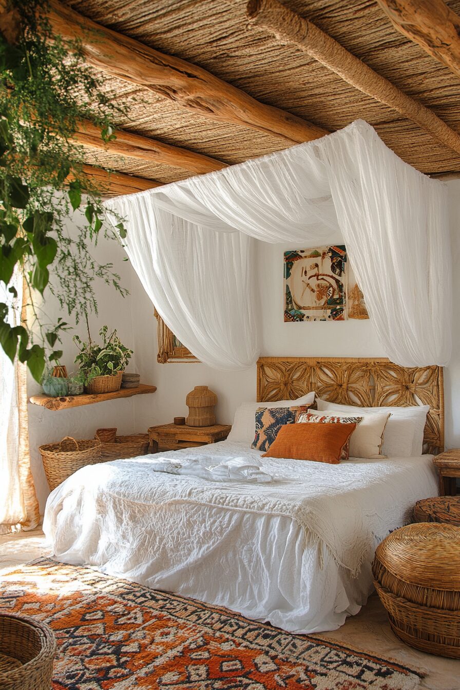 29 Boho Bedroom with Canopy Ideas for a Relaxing, Enchanting Bedroom Makeover 24 Boho Bedroom with Canopy