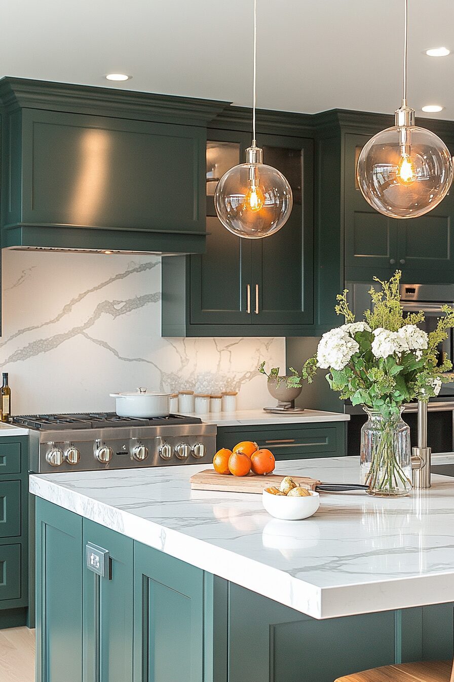 29 Dark Green Kitchen Cabinets to Bring Color and Character to Your Cooking Space 26 dark green kitchen cabinets