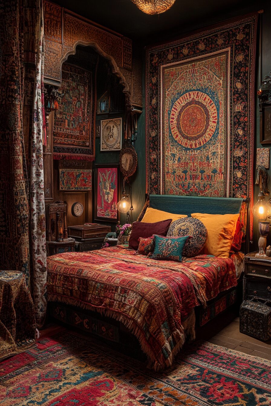 29 Small Maximalist Bedroom Ideas for a Fun and Eclectic Bedroom Makeover 27 Small Maximalist Bedroom