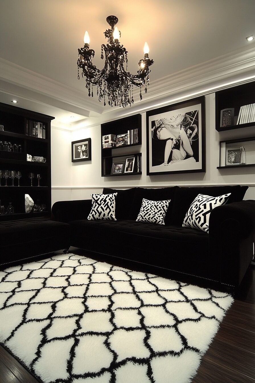 29 Black and White Living Room Ideas for Perfecting Your Living Room Aesthetic 3 Black and white living room