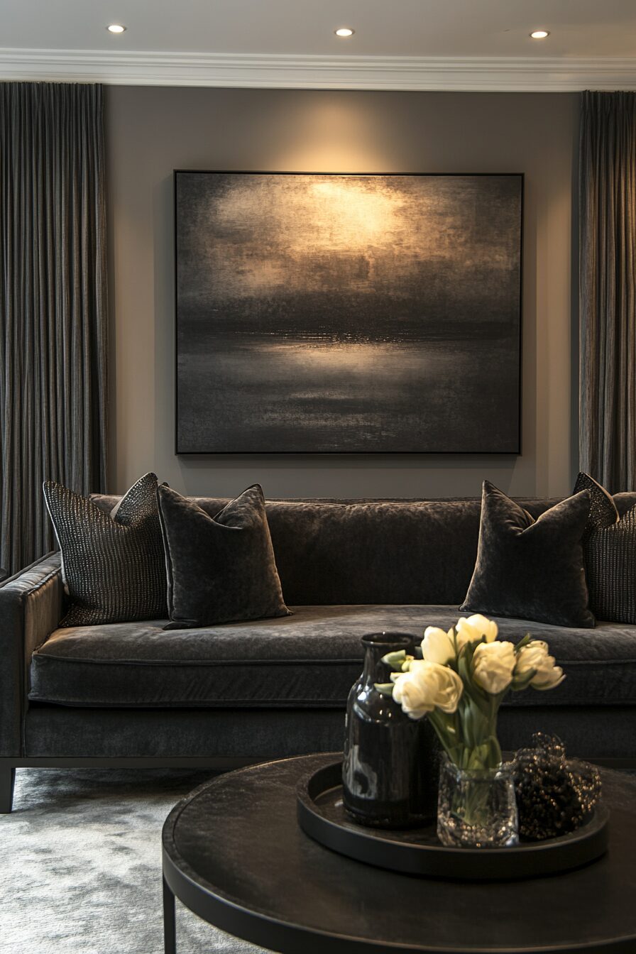 29 Dark Grey Sofa Living Room Ideas to Infuse Your Home with Modern Elegance 3 Dark grey sofa living room