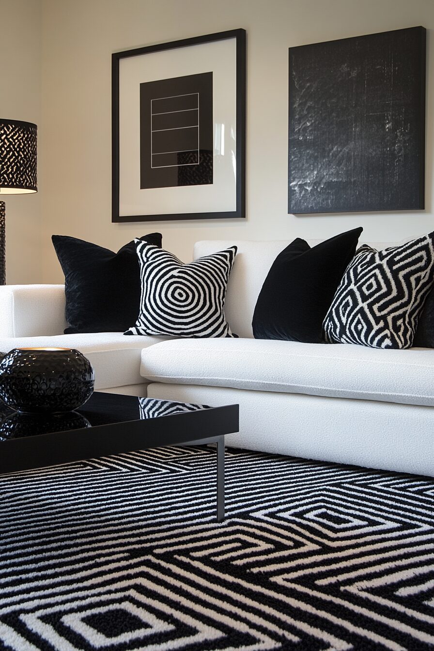 29 Black and White Living Room Ideas for Perfecting Your Living Room Aesthetic 4 Black and white living room
