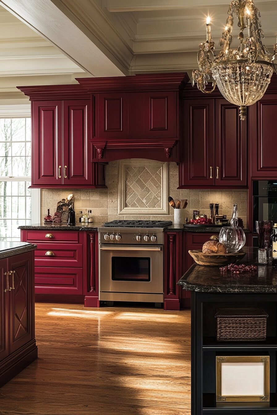 19 Red Kitchen Cabinets to Create a Bold and Beautiful Centerpiece in Your Home 5 red kitchen cabinets
