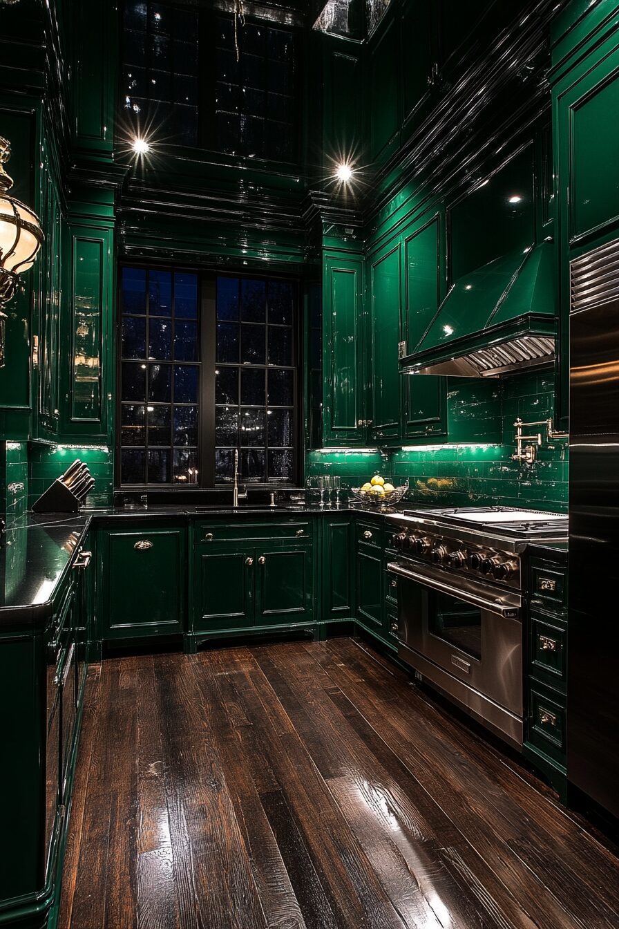 29 Dark Green Kitchen Cabinets to Bring Color and Character to Your Cooking Space 5 dark green kitchen cabinets