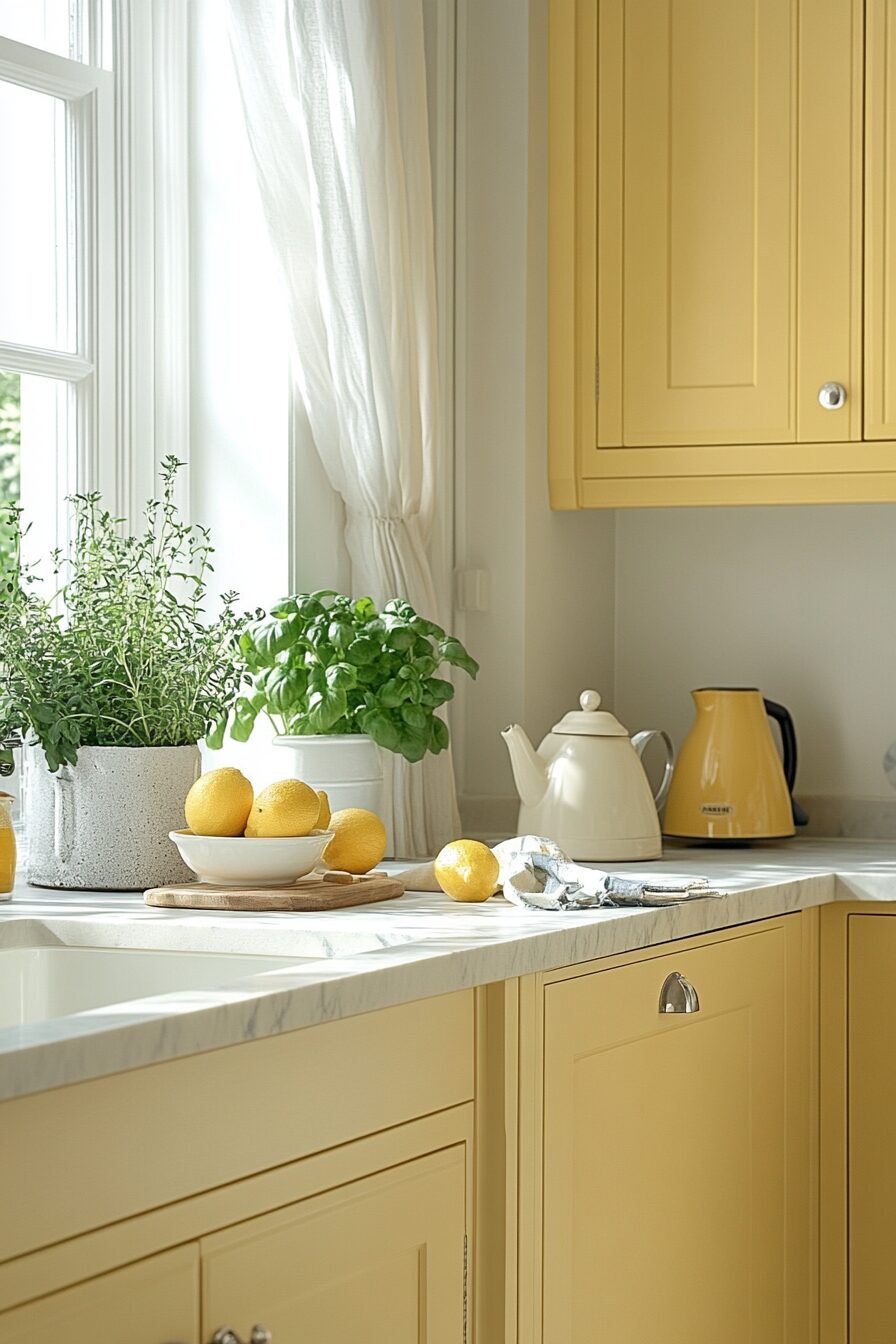 19 Yellow Kitchen Cabinets to Inspire Happiness and Freshness in Your Kitchen 5 yellow kitchen cabinets
