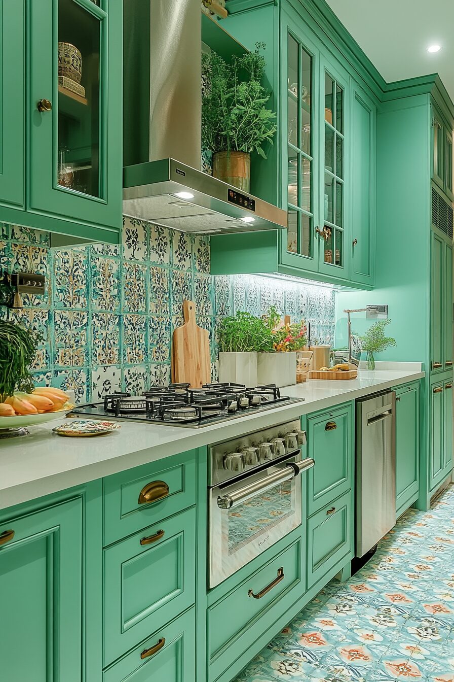 19 Emerald Green Kitchen Cabinets for a Bold and Beautiful Statement in Your Kitchen 5 Emerald Green Kitchen Cabinets