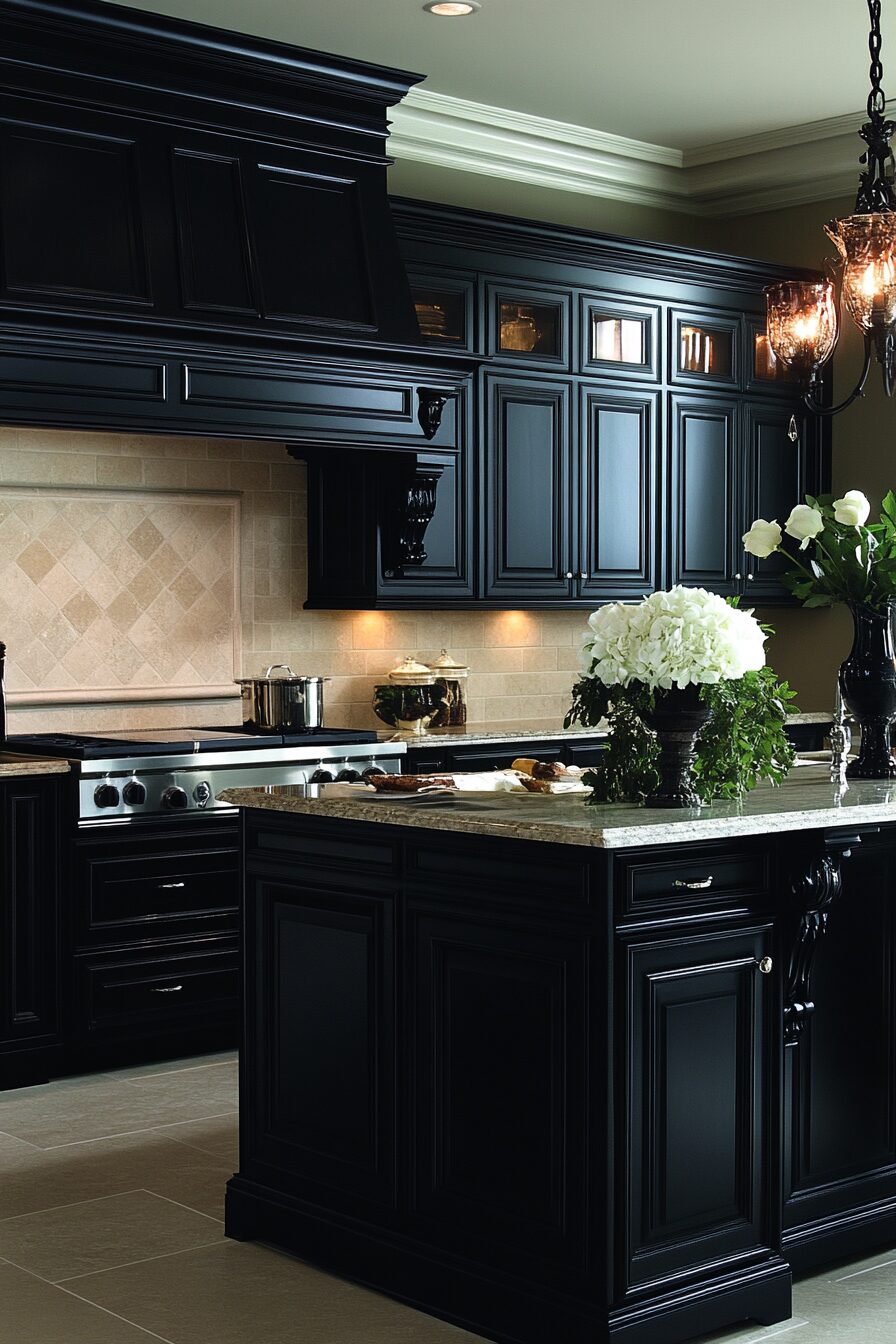 19 Black Kitchen Cabinets for Crafting a Stylish and Functional Culinary Hub 6 black kitchen cabinets