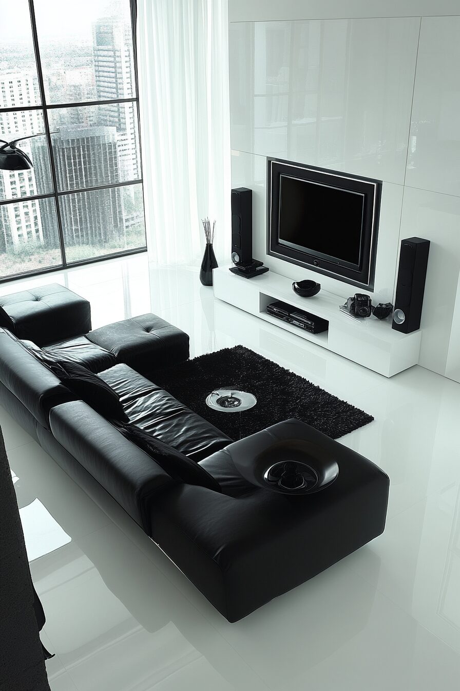 29 Black and White Living Room Ideas for Perfecting Your Living Room Aesthetic 6 Black and white living room