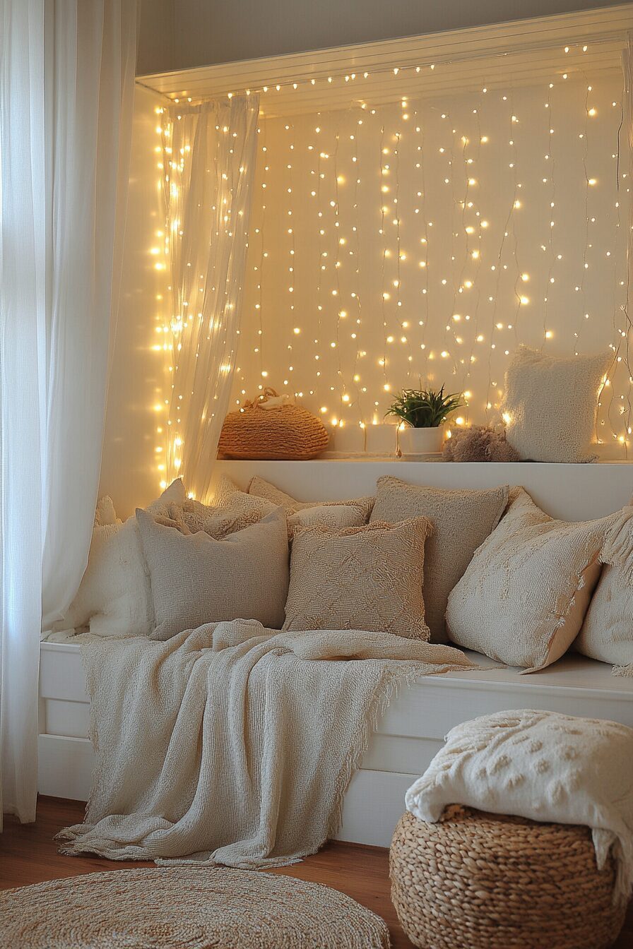 29 Boho Fairy Lights Bedroom Ideas to Create a Beautiful, Ethereal Bedroom 6 boho fairy lights bedroom ideas