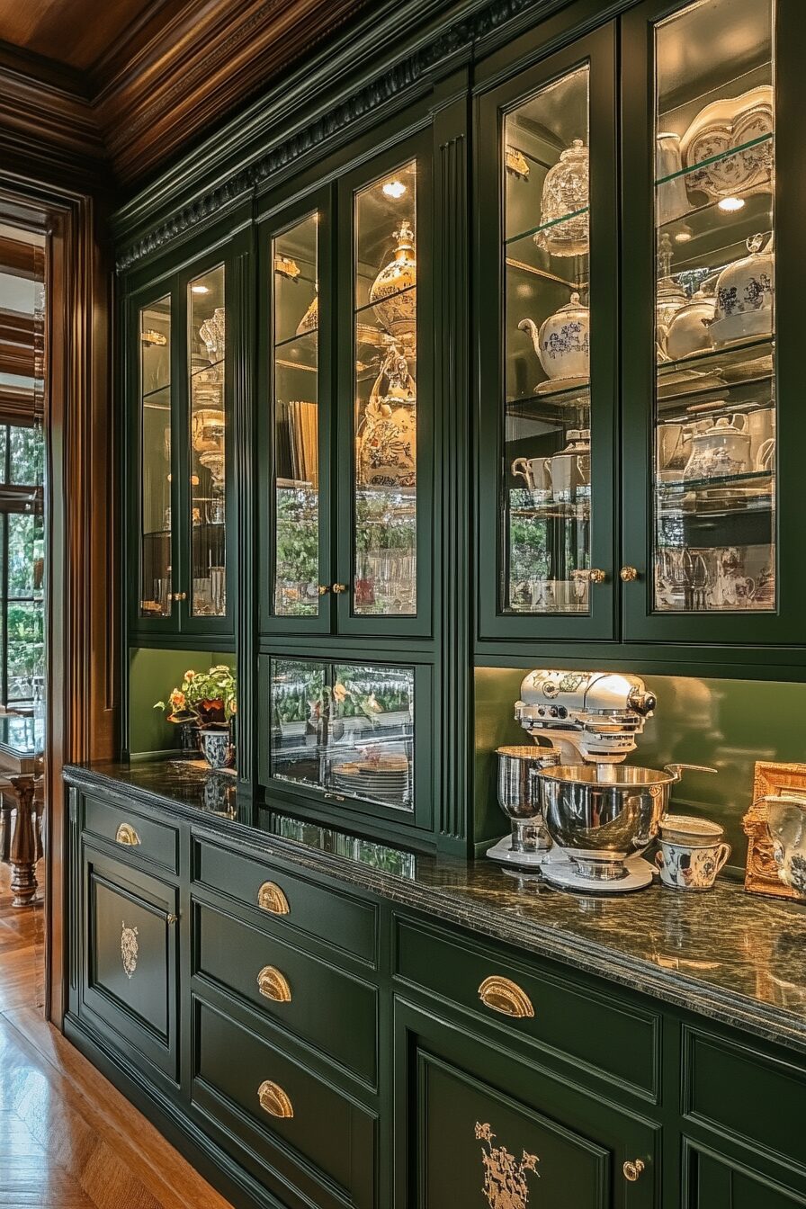 29 Dark Green Kitchen Cabinets to Bring Color and Character to Your Cooking Space 6 dark green kitchen cabinets