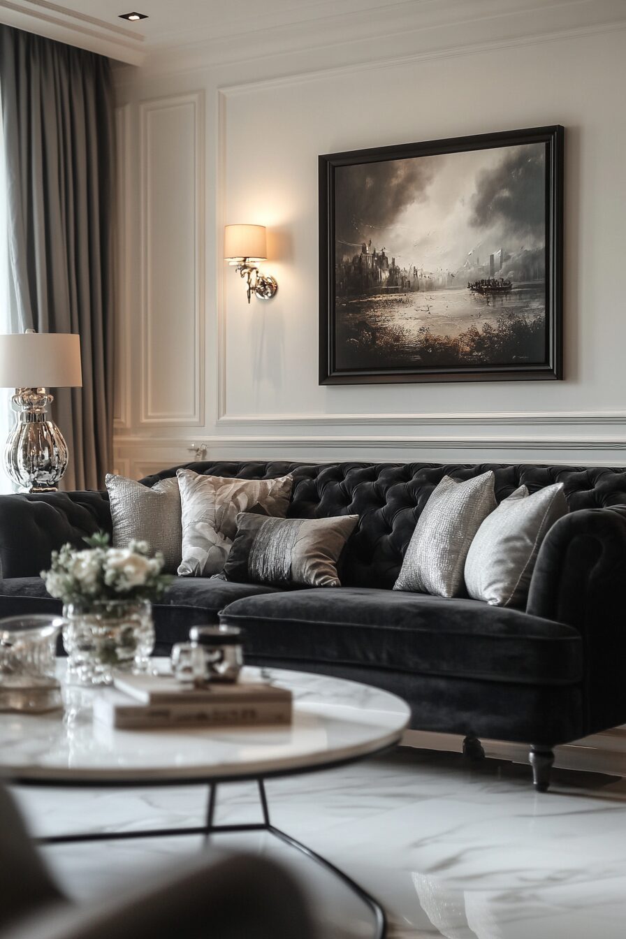29 Black and White Living Room Ideas for Perfecting Your Living Room Aesthetic 7 Black and white living room