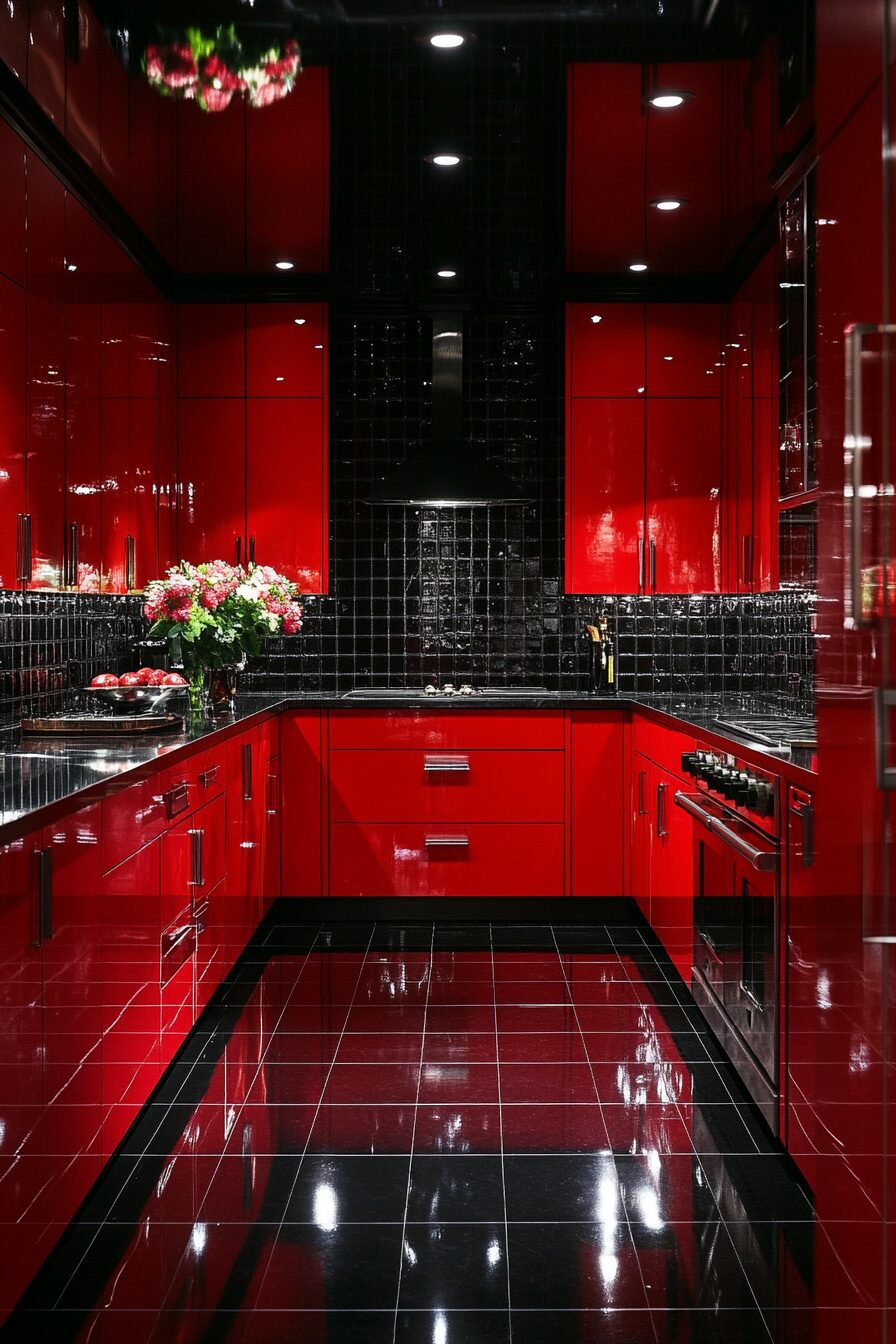 19 Red Kitchen Cabinets to Create a Bold and Beautiful Centerpiece in Your Home 7 red kitchen cabinets