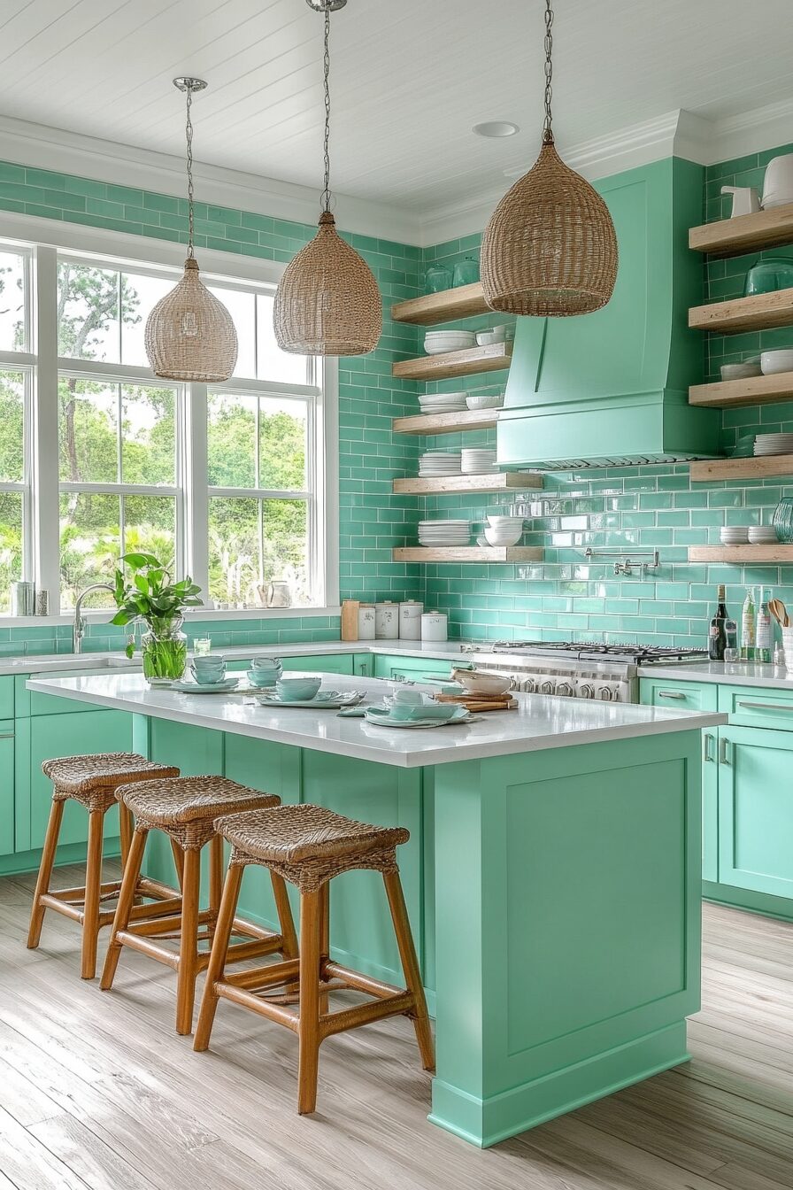 19 Emerald Green Kitchen Cabinets for a Bold and Beautiful Statement in Your Kitchen 7 Emerald Green Kitchen Cabinets