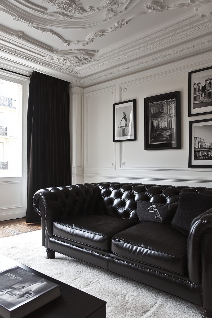 29 Black and White Living Room Ideas for Perfecting Your Living Room Aesthetic 8 Black and white living room