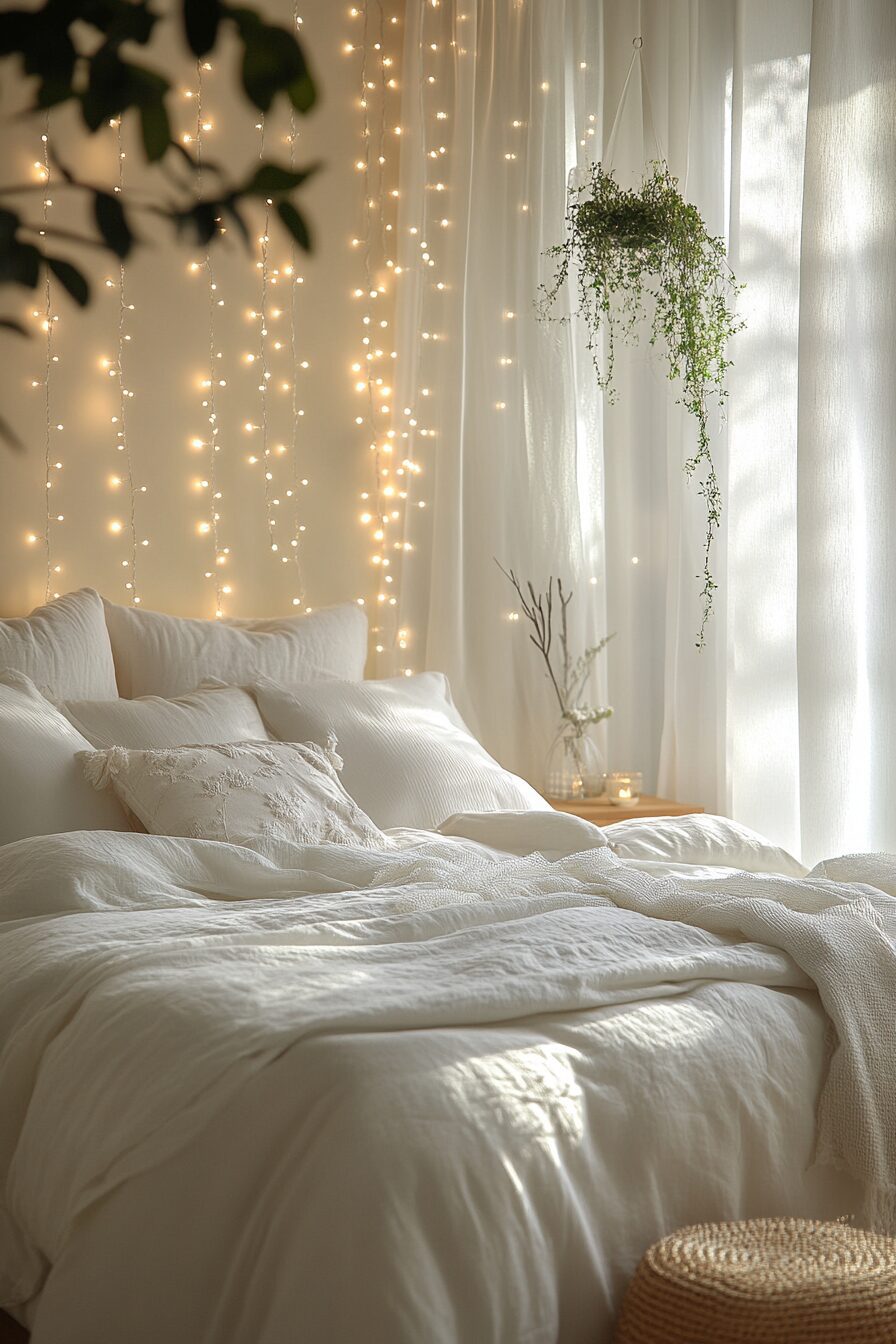 29 Boho Fairy Lights Bedroom Ideas to Create a Beautiful, Ethereal Bedroom 8 boho fairy lights bedroom ideas