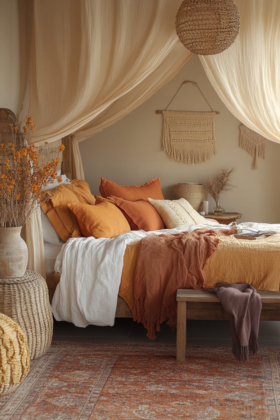 29 Boho Bedroom with Canopy Ideas for a Relaxing, Enchanting Bedroom Makeover 8 Boho Bedroom with Canopy