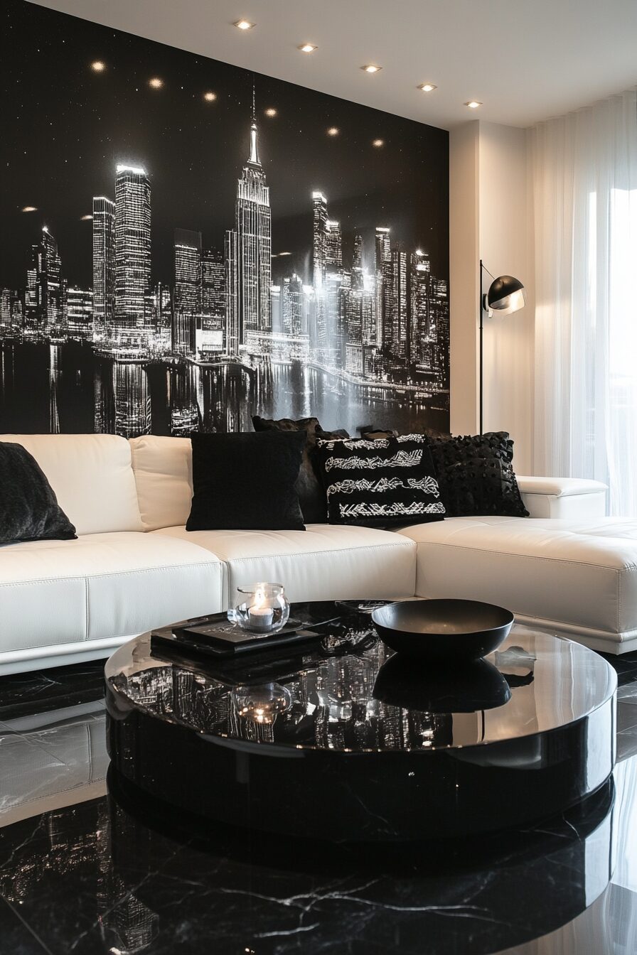 29 Black and White Living Room Ideas for Perfecting Your Living Room Aesthetic 9 Black and white living room