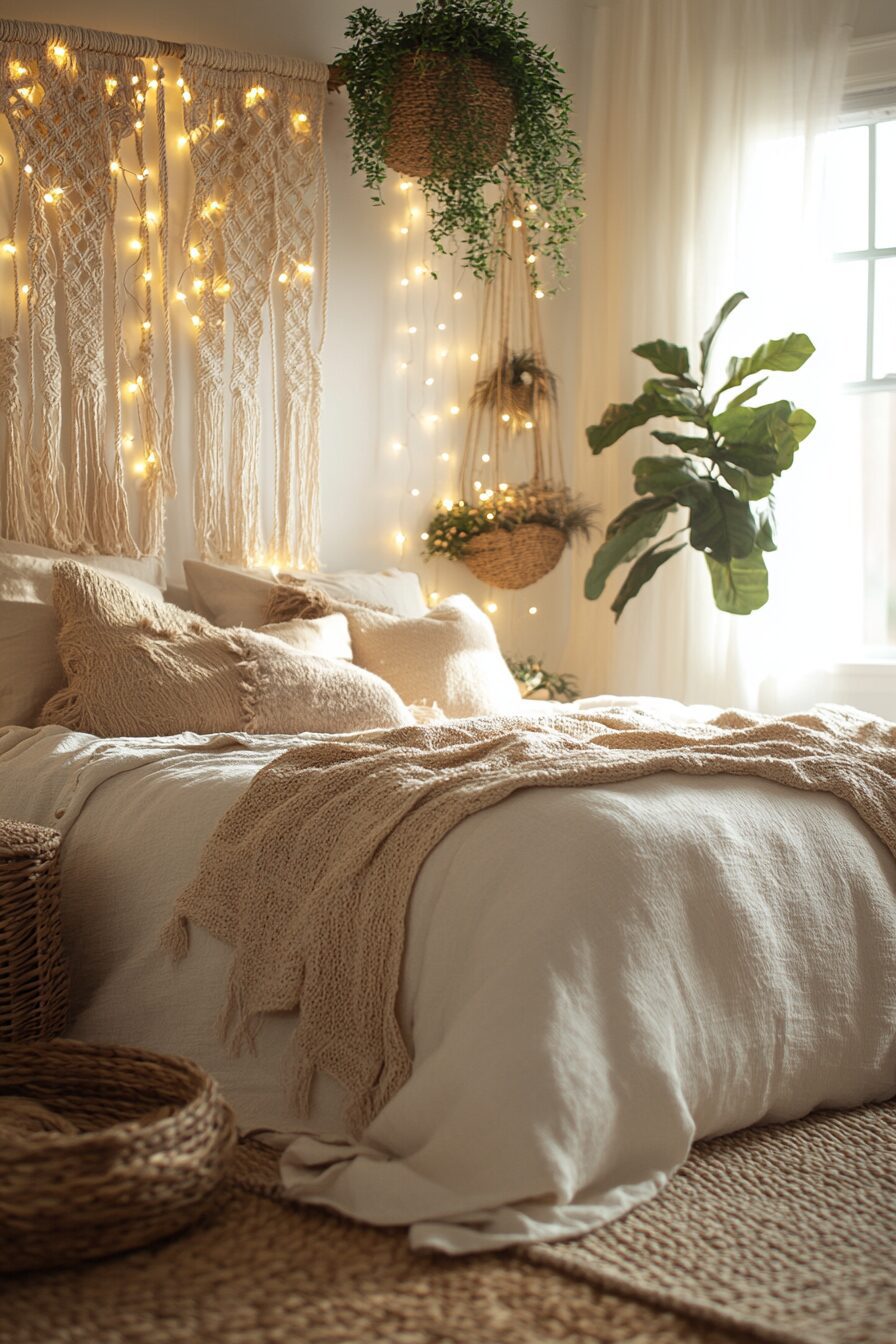 29 Boho Fairy Lights Bedroom Ideas to Create a Beautiful, Ethereal Bedroom 9 boho fairy lights bedroom ideas