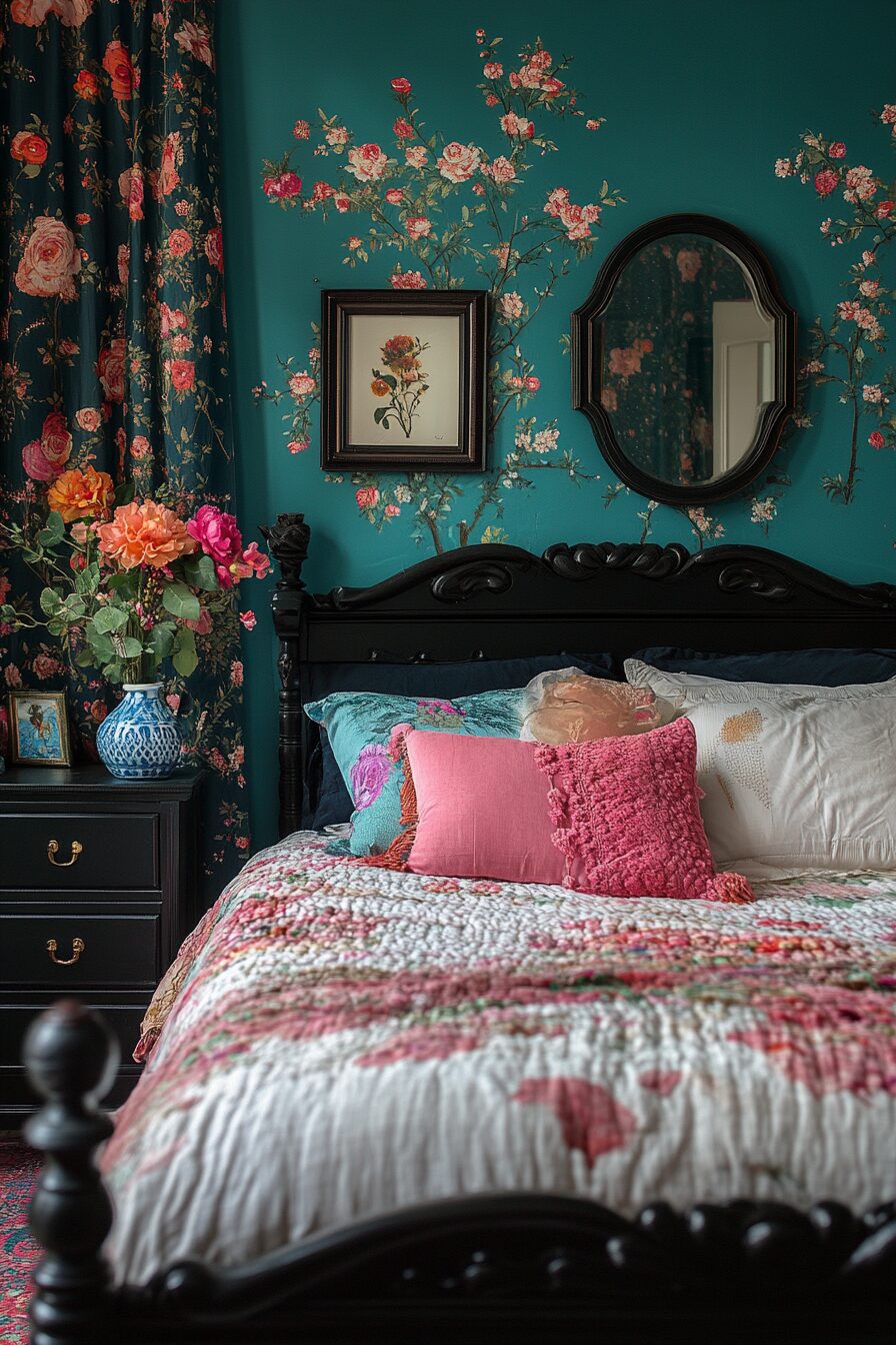29 Small Maximalist Bedroom Ideas for a Fun and Eclectic Bedroom Makeover 13 Small Maximalist Bedroom