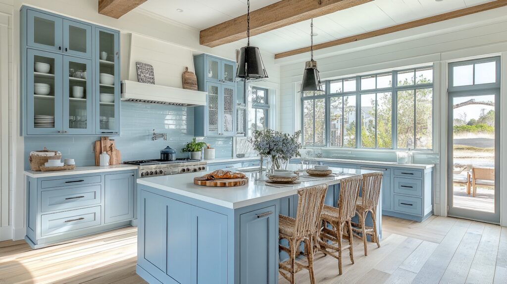 19 Powder Blue Kitchen Cabinets for a Bright and Refreshing Culinary Hub 5 Powder Blue Kitchen Cabinets