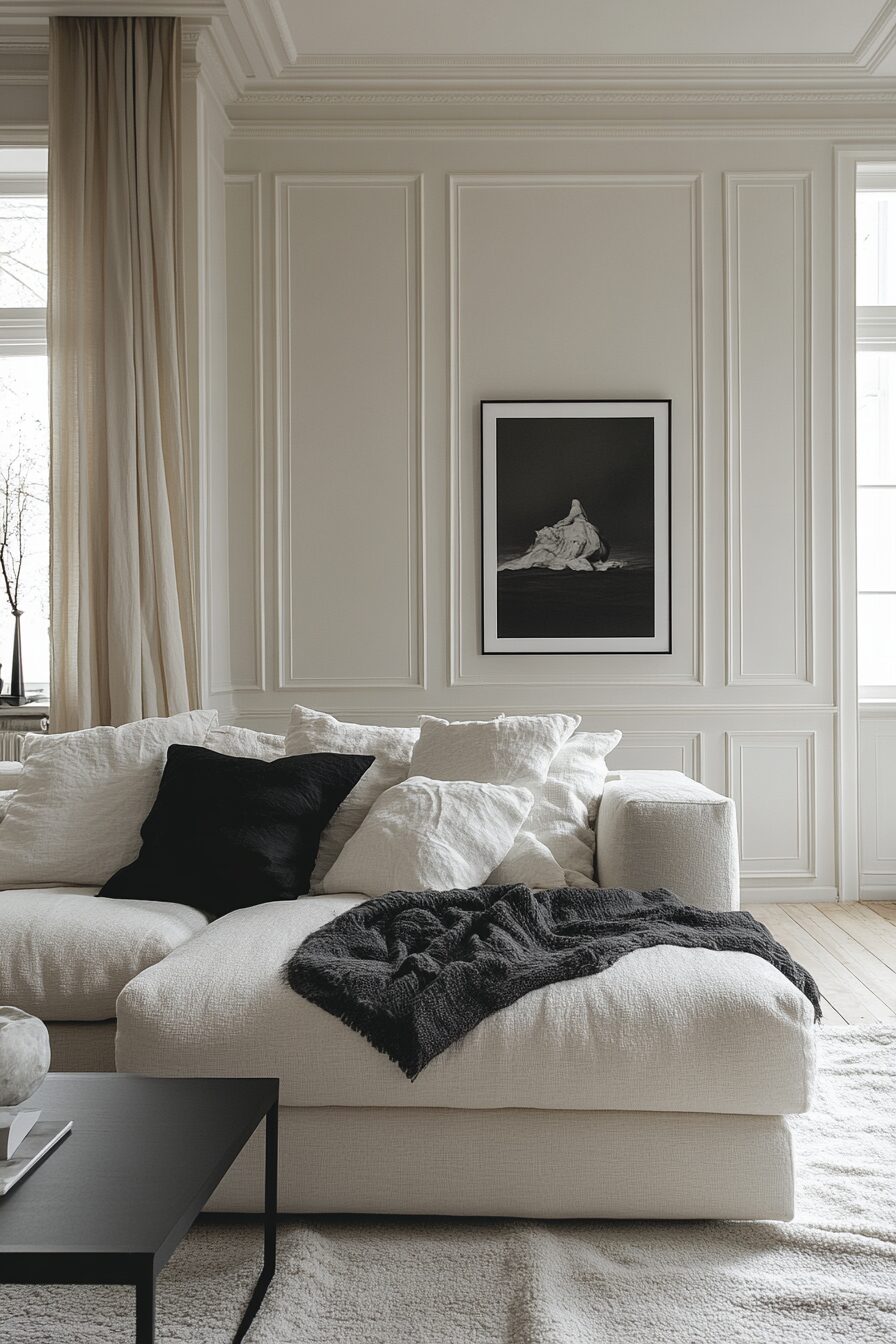 29 Black and White Living Room Ideas for Perfecting Your Living Room Aesthetic 18 Black and white living room