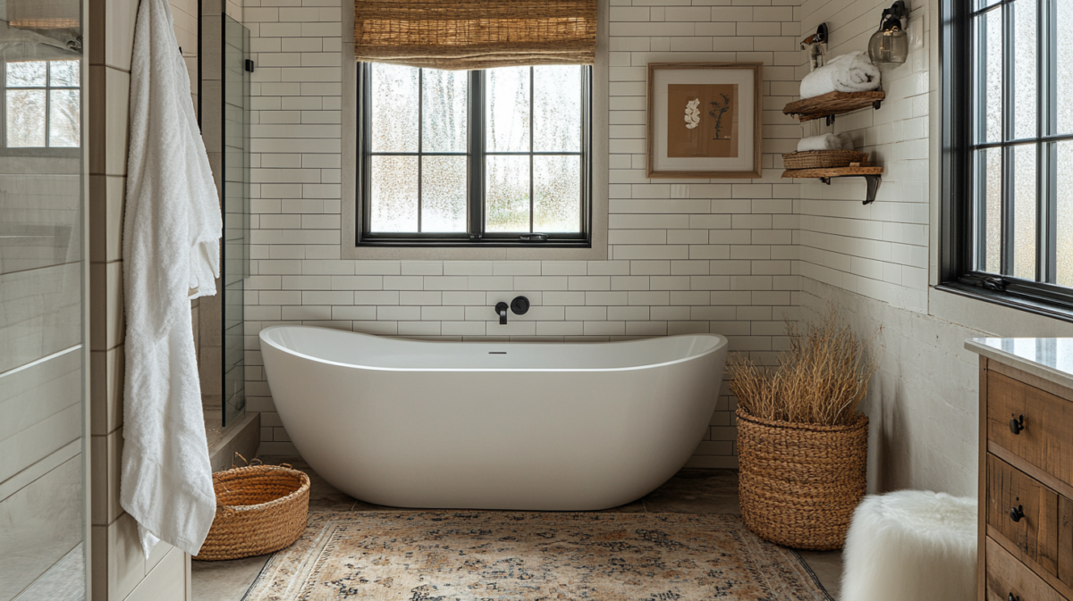 29 Small Bathroom With Tub And Shower Combo Farmhouse Ideas For A Luxurious Yet Practical Bathroom