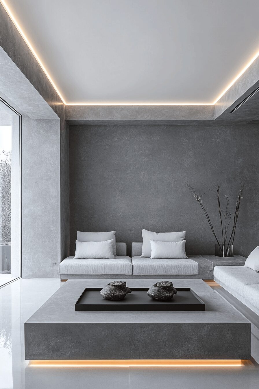 29 Grey Minimalist Living Room Ideas That Exude Calm and Clarity 8 Grey minimalist living room