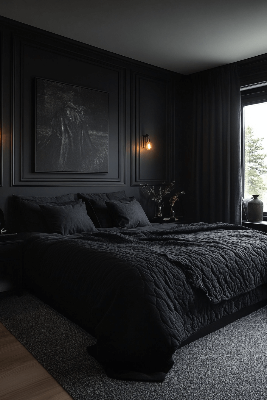 29 Minimalistic Dark Bedroom Ideas to Transform Your Room with Depth and Drama 1 minimalistic bedroom ideas dark