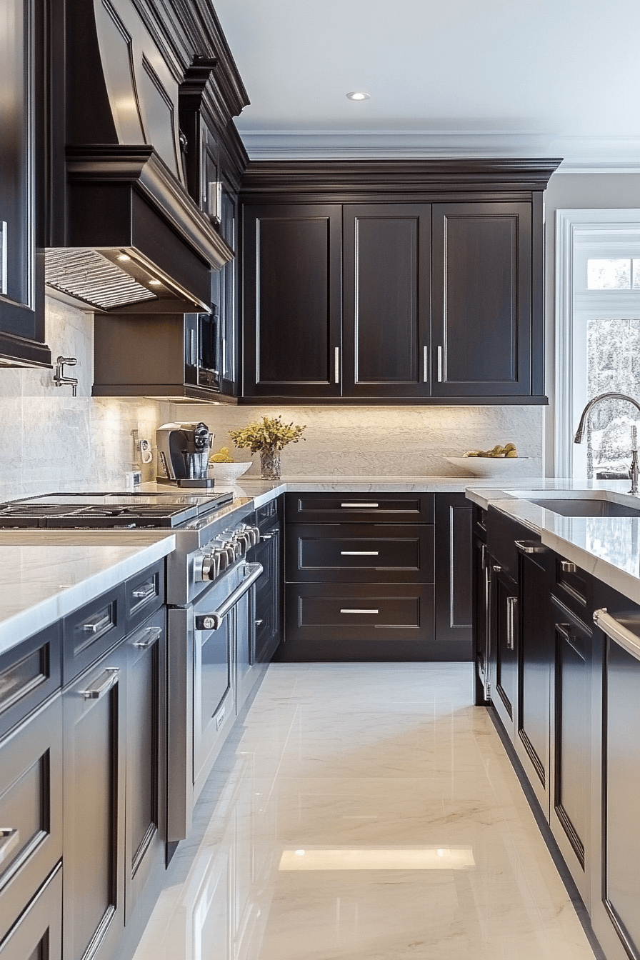 29 Dark Wood Kitchen Cabinets Designs to Make Your Kitchen Stand Out 1 dark wood kitchen cabinets