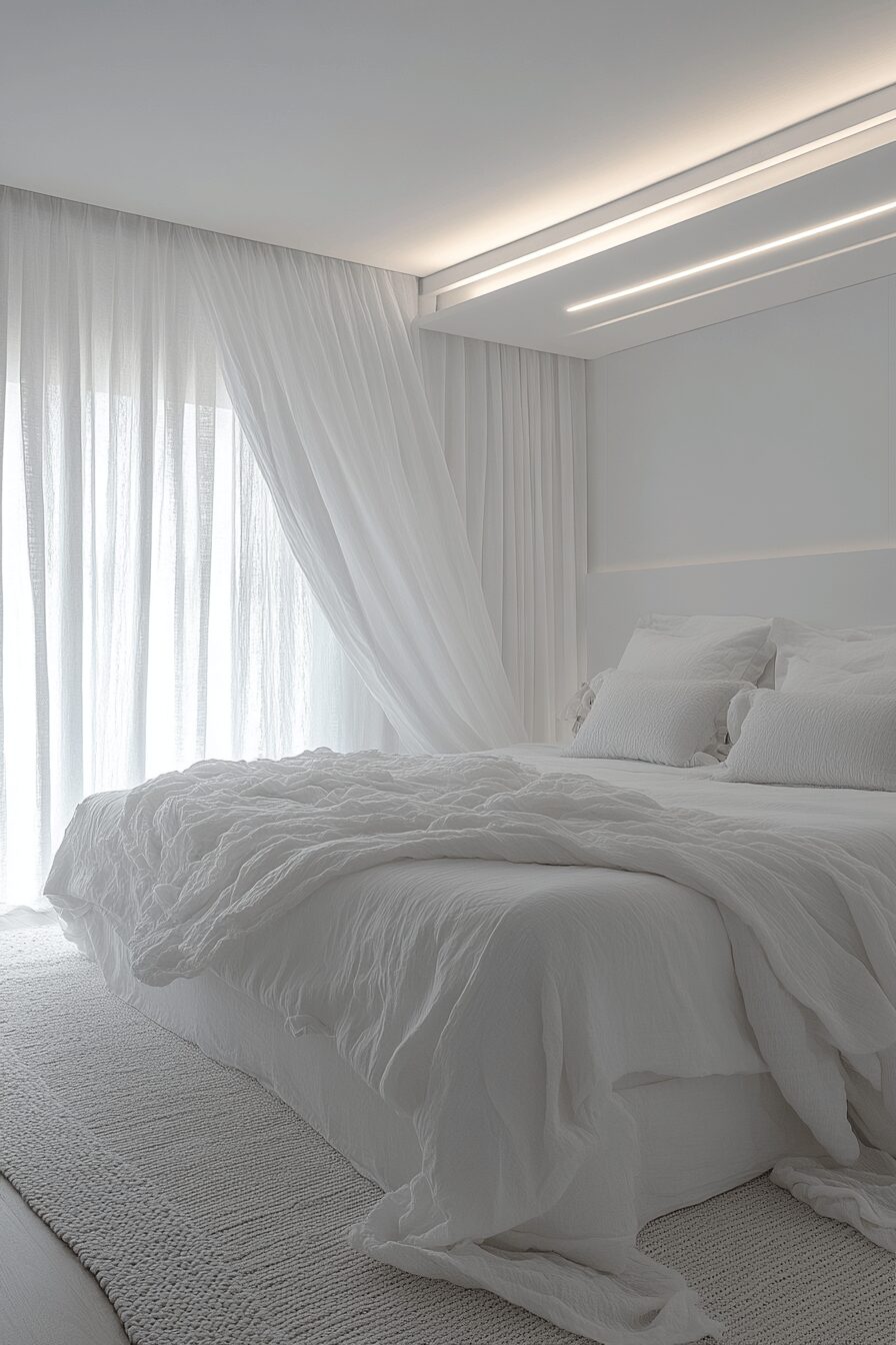 29 White Aesthetic Bedroom Ideas That Embrace Minimalist Beauty 1 white aesthetic bedroom